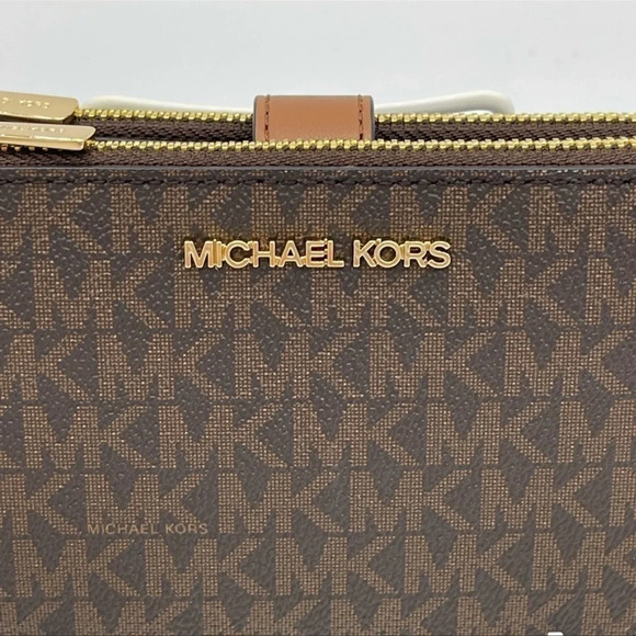 Michael Kors Large Double Zip Wallet Wristlet Leather - Picture 3 of 9